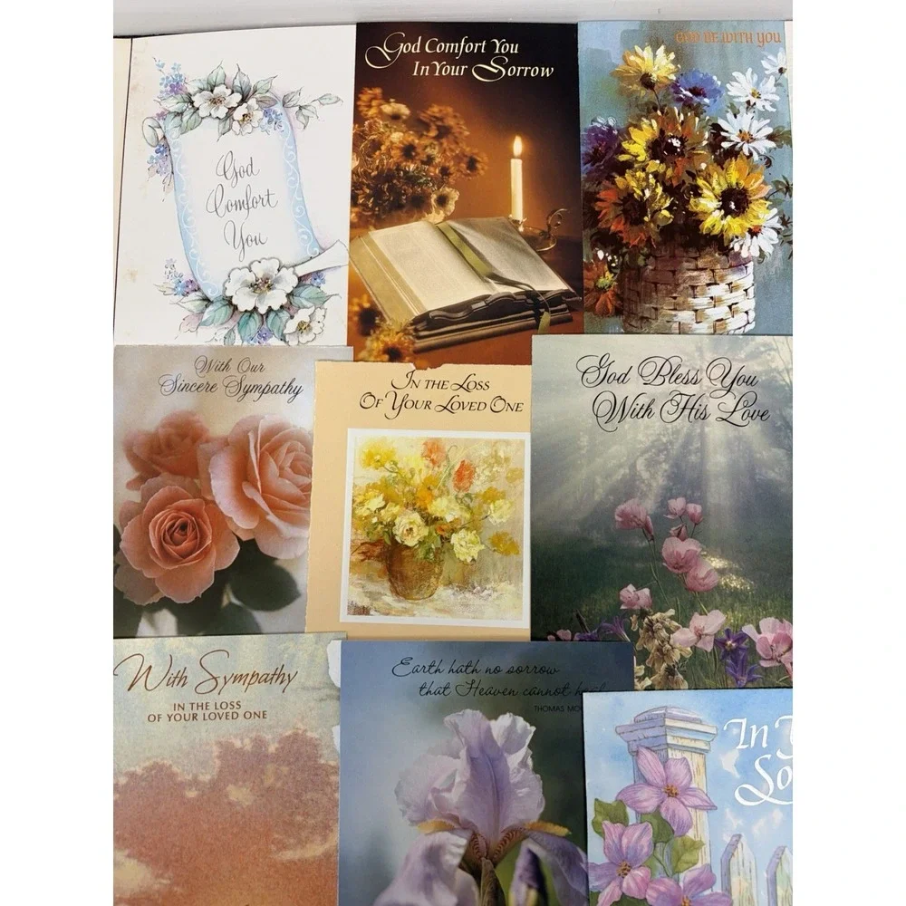 Vintage Sympathy Cards Fronts ONLY Scrapbooking Crafts Decoupage Lot of 50+